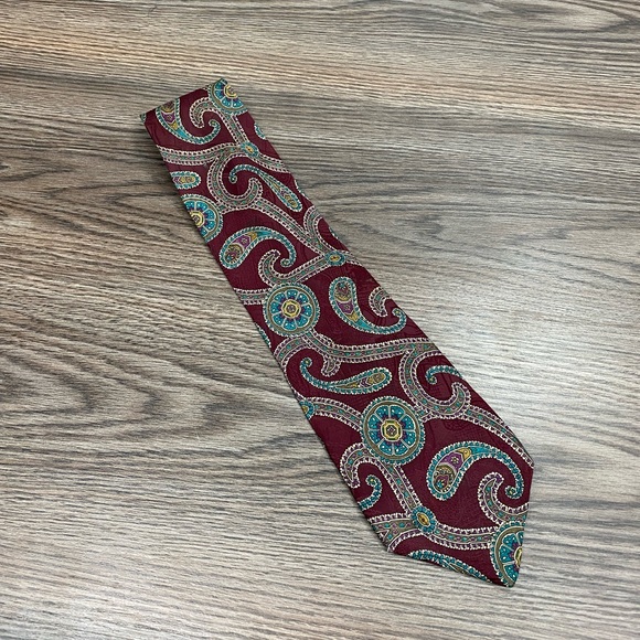 Gucci Maroon, Turquoise & Purple Paisley Tie - Picture 1 of 5